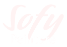Logo Sofy Peinture, texte blanc style manuscrit.